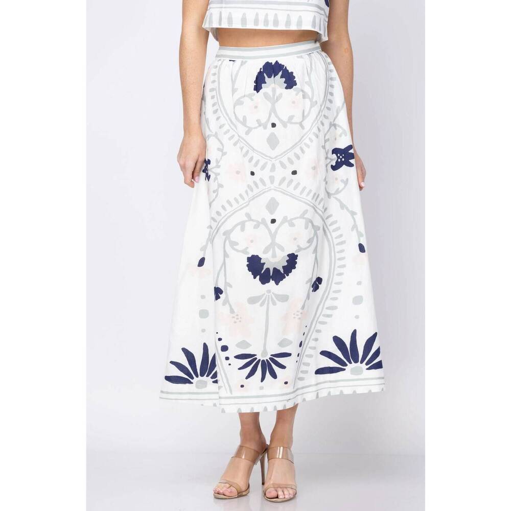 NEW CLEOBELLA juliet ankle skirt in liliana blue surf print